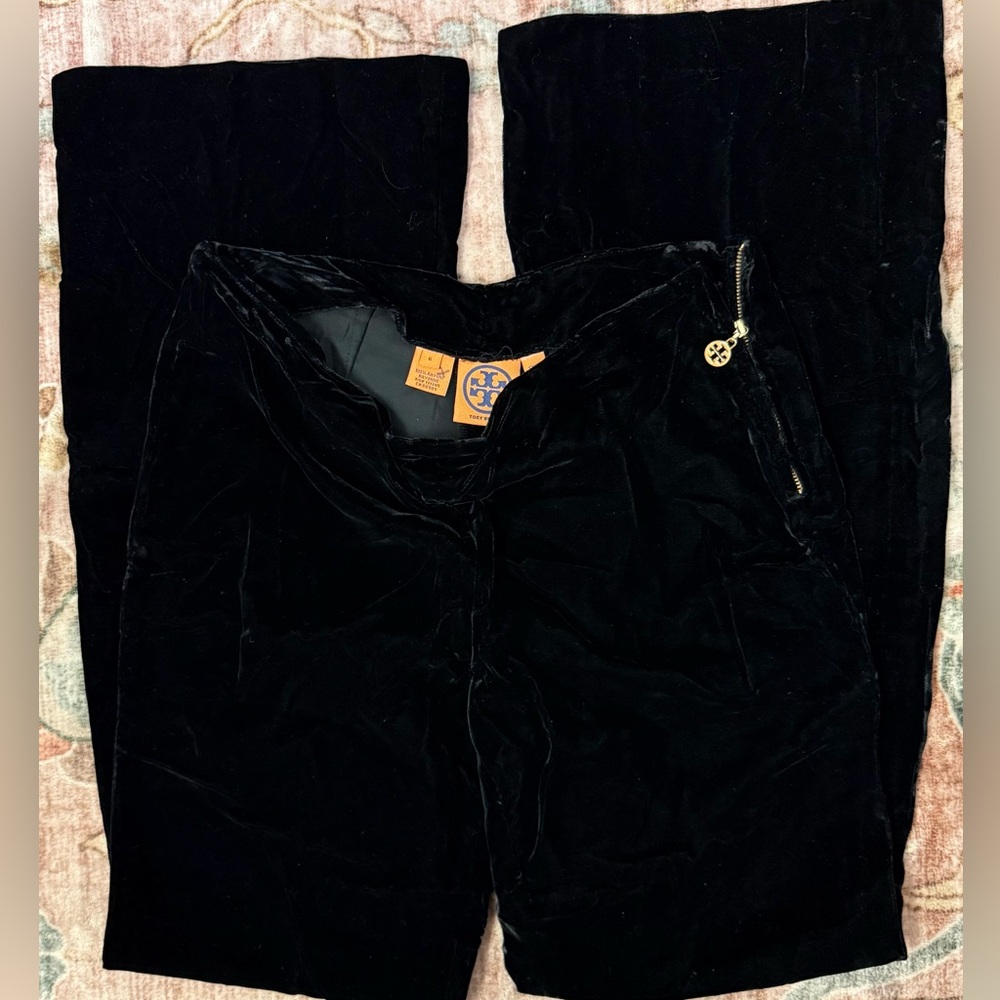 Tory Burch Velvet Black Flare Pants